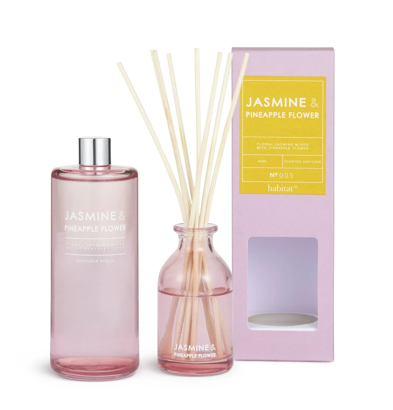 Habitat Diffuser & Refill Set - Jasmine & Pineapple Flower 1 Habitat Diffuser & Refill Set - Jasmine & Pineapple Flower