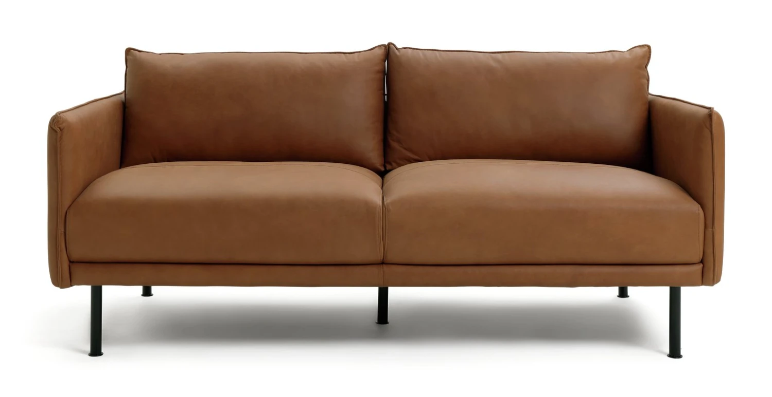 Habitat Moore Leather 3 Seater Sofa - Tan 1 Habitat Moore Leather 3 Seater Sofa - Tan