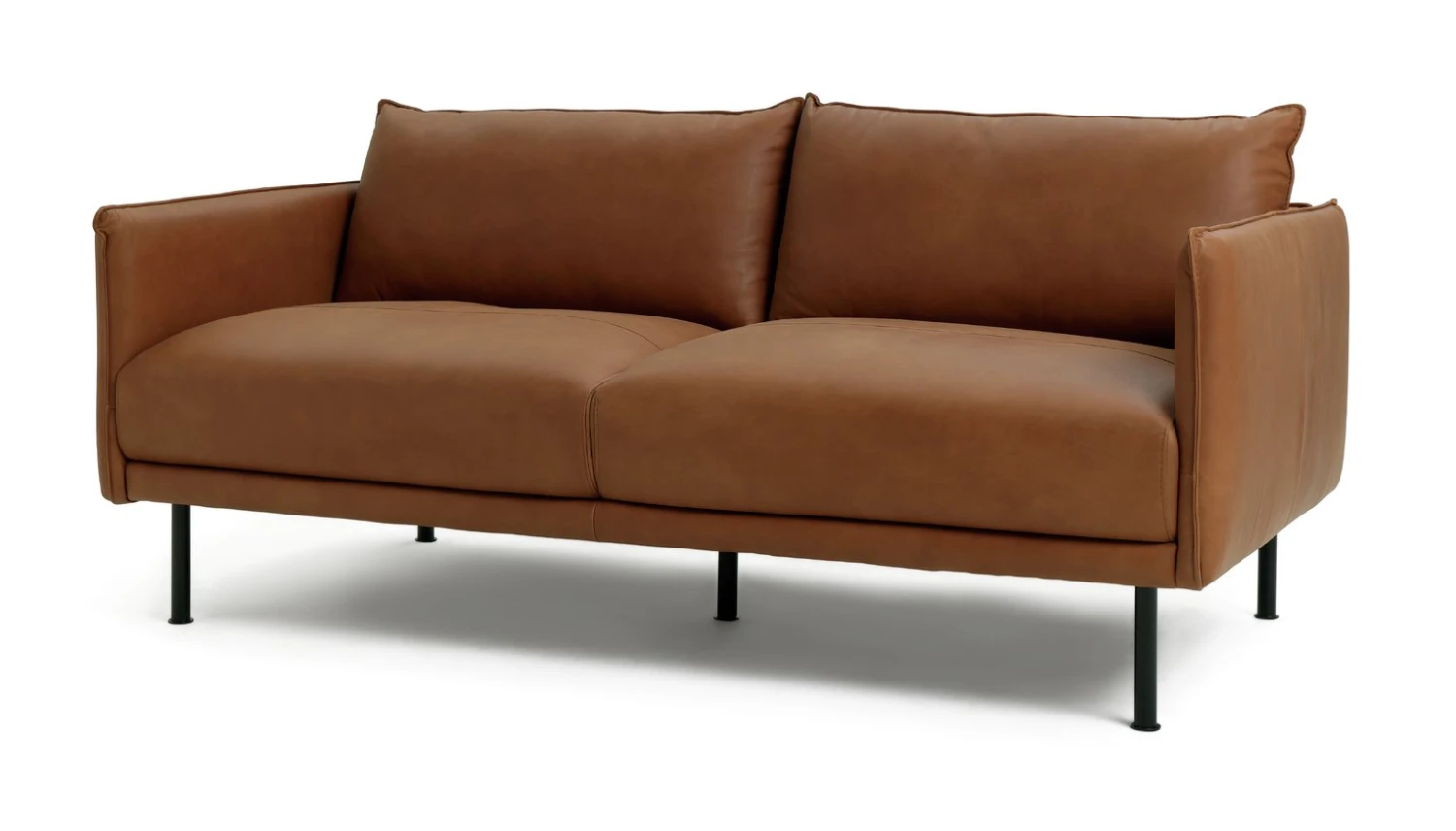 Habitat Moore Leather 3 Seater Sofa - Tan 5 Habitat Moore Leather 3 Seater Sofa - Tan - Image 5