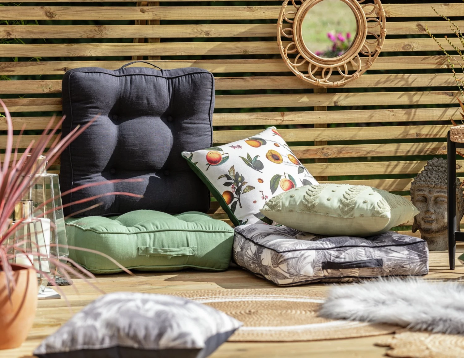 Habitat Grey Floor Cushion 5 Habitat Grey Floor Cushion - Image 5