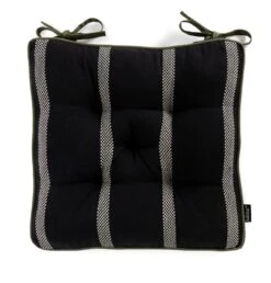 Habitat Woven Stripe Pack Of 2 Seat Cushion - Black -Habitat Store 1402353 R Z003A