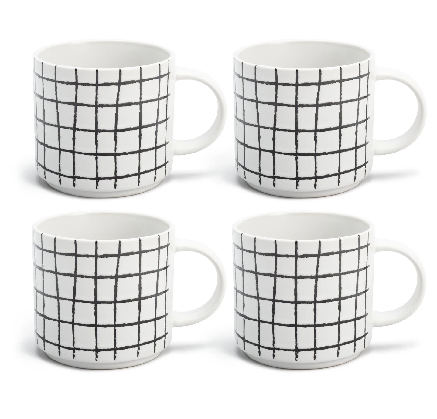 Habitat Grid Set Of 4 Mugs - White 1 Habitat Grid Set Of 4 Mugs - White