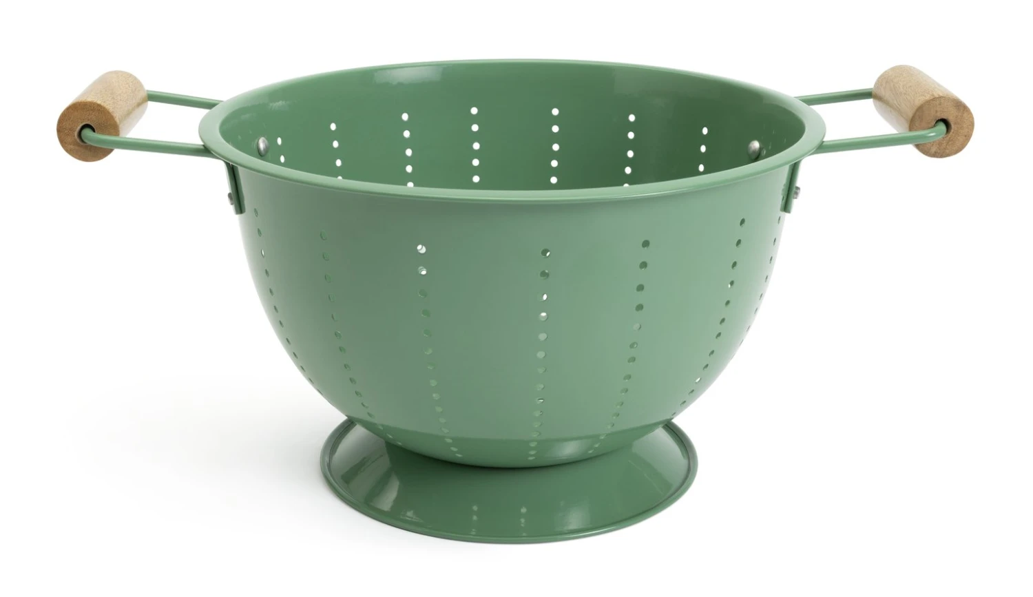 Habitat Enamel And Wood Colander 1 Habitat Enamel And Wood Colander