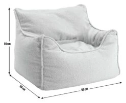 Habitat Kids Single Chair Boucle Bean Bag - Off White -Habitat Store 1405044 R E001