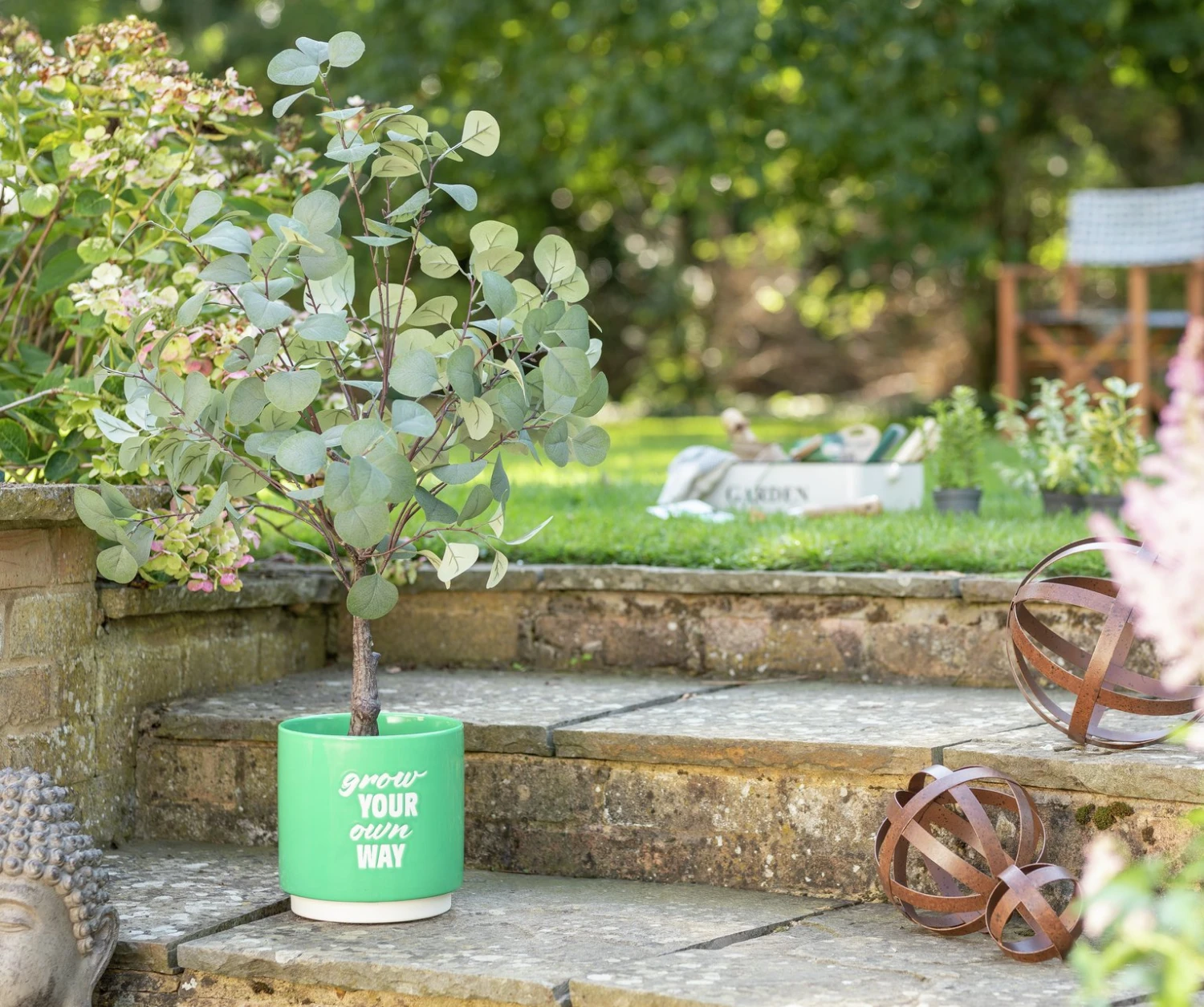 Habitat Grow Your Own Way Green Ceramic Planter 2 Habitat Grow Your Own Way Green Ceramic Planter - Image 2