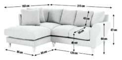 Habitat Carrie Fabric Right Hand Corner Chaise Sofa - Grey -Habitat Store 1486355 R E001