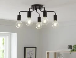 Habitat Rayner Steel 5 Light LED Flush Ceiling Light - Black 13 Habitat Rayner Steel 5 Light LED Flush Ceiling Light - Black -Habitat Store 1518261 R Z002C