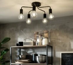 Habitat Rayner Steel 5 Light LED Flush Ceiling Light - Black 14 Habitat Rayner Steel 5 Light LED Flush Ceiling Light - Black -Habitat Store 1518261 R Z003C