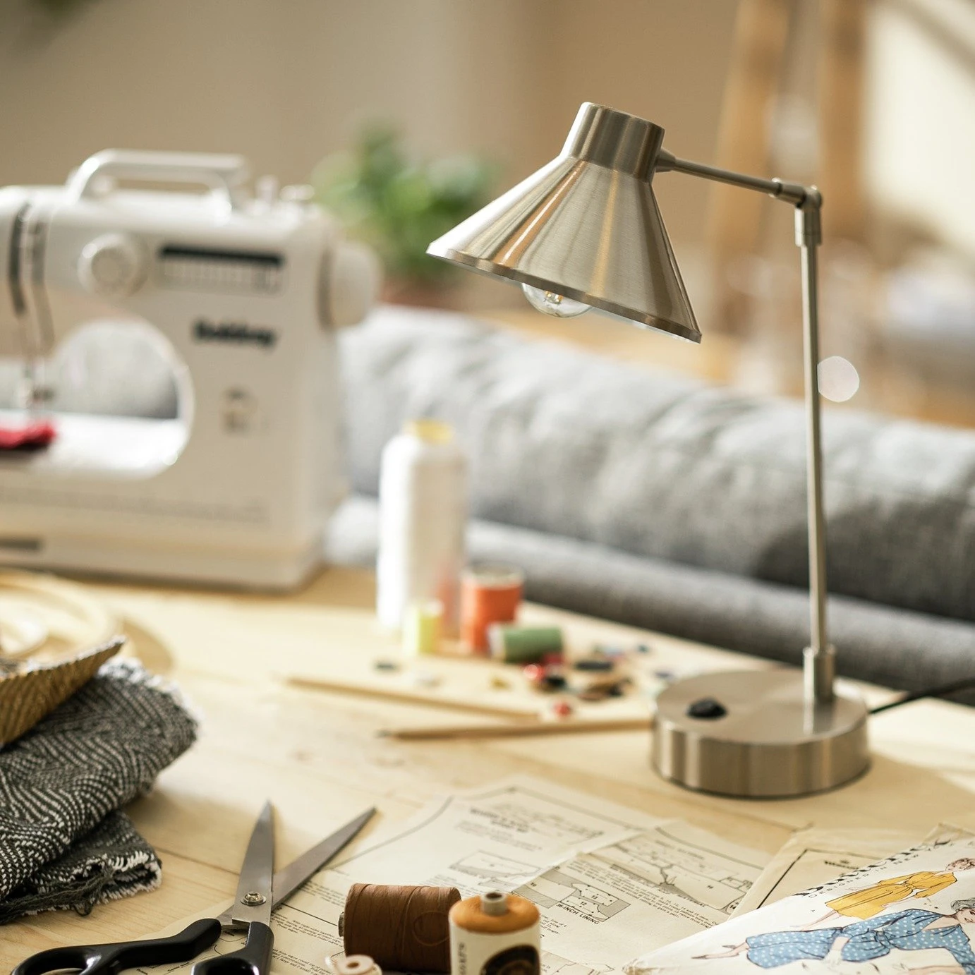 Habitat Bobby Metal Desk Lamp - Silver 1 Habitat Bobby Metal Desk Lamp - Silver