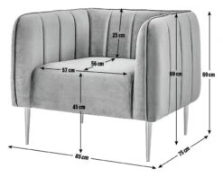 Habitat Lola Velvet Armchair - Charcoal -Habitat Store 1930825 R E001