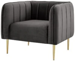 Habitat Lola Velvet Armchair - Charcoal -Habitat Store 1930825 R Z002A