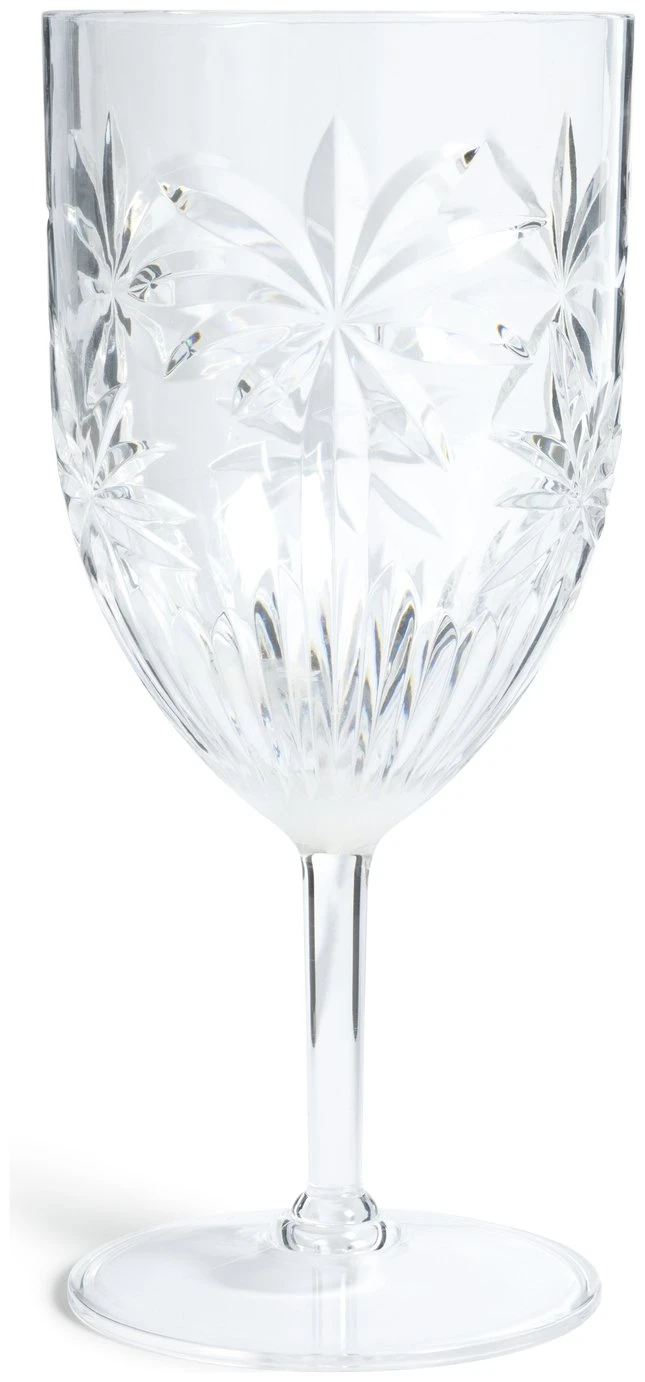 Habitat Palm Design Transparent Wine Glass - Pack Of 4 4 Habitat Palm Design Transparent Wine Glass - Pack Of 4 - Image 4