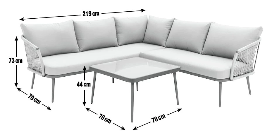 Habitat Habtat Somerset 5 Seater Metal Garden Corner Sofa Set - Grey 4 Habitat Habtat Somerset 5 Seater Metal Garden Corner Sofa Set - Grey - Image 4