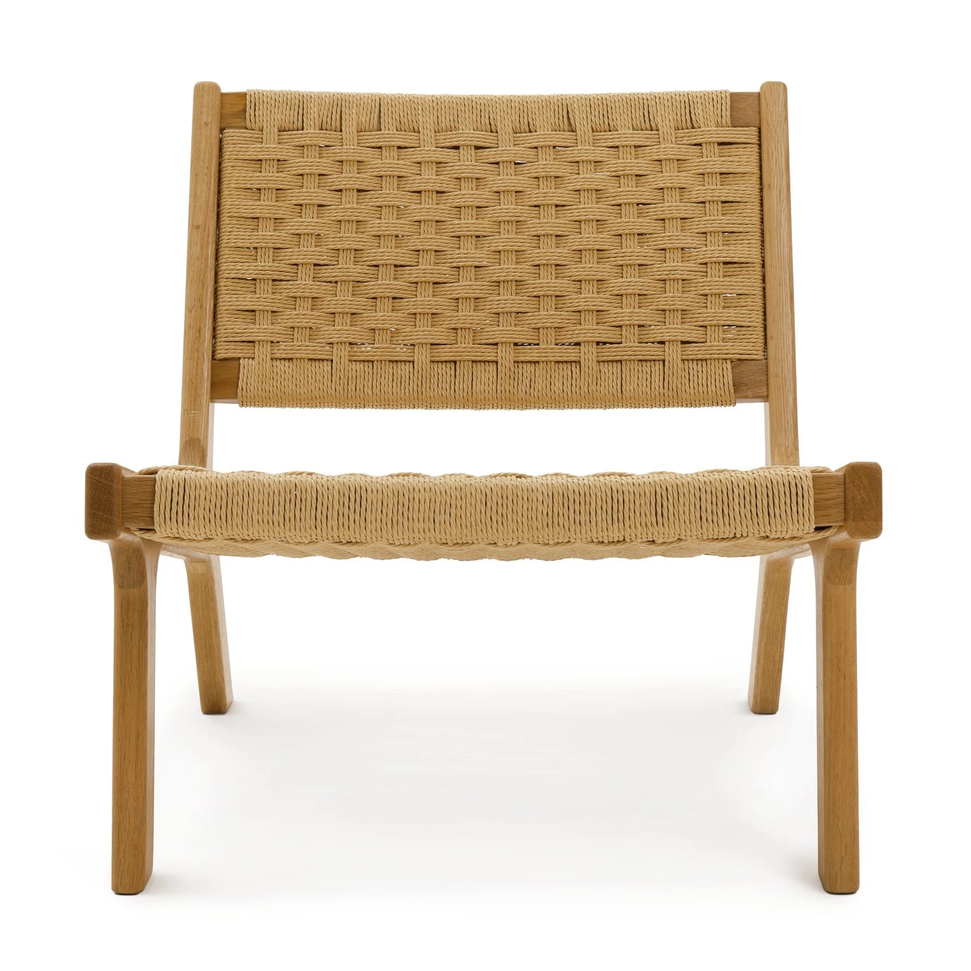 Habitat Faro Woven Paper Rope And Oak Accent Chair - Natural 4 Habitat Faro Woven Paper Rope And Oak Accent Chair - Natural - Image 4