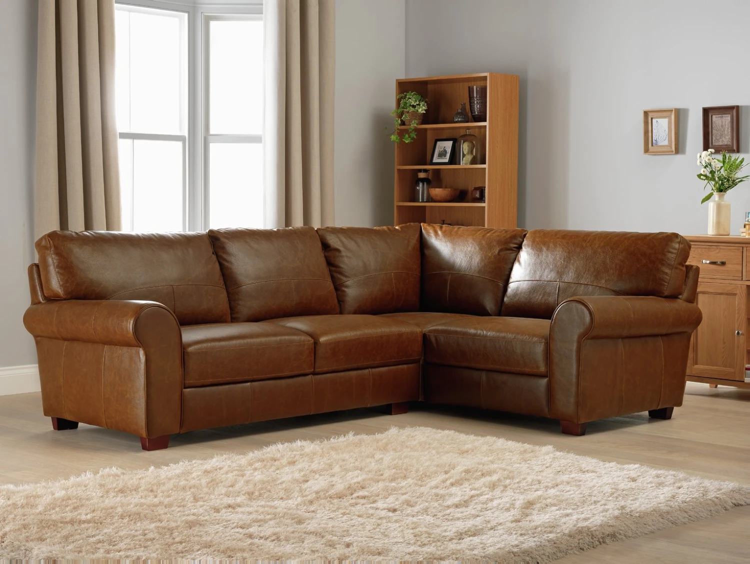 Habitat Salisbury Leather Left Hand Corner Sofa - Black 2 Habitat Salisbury Leather Left Hand Corner Sofa - Black - Image 2