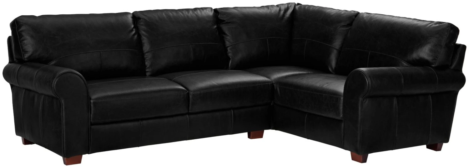 Habitat Salisbury Leather Left Hand Corner Sofa - Black 9 Habitat Salisbury Leather Left Hand Corner Sofa - Black - Image 9