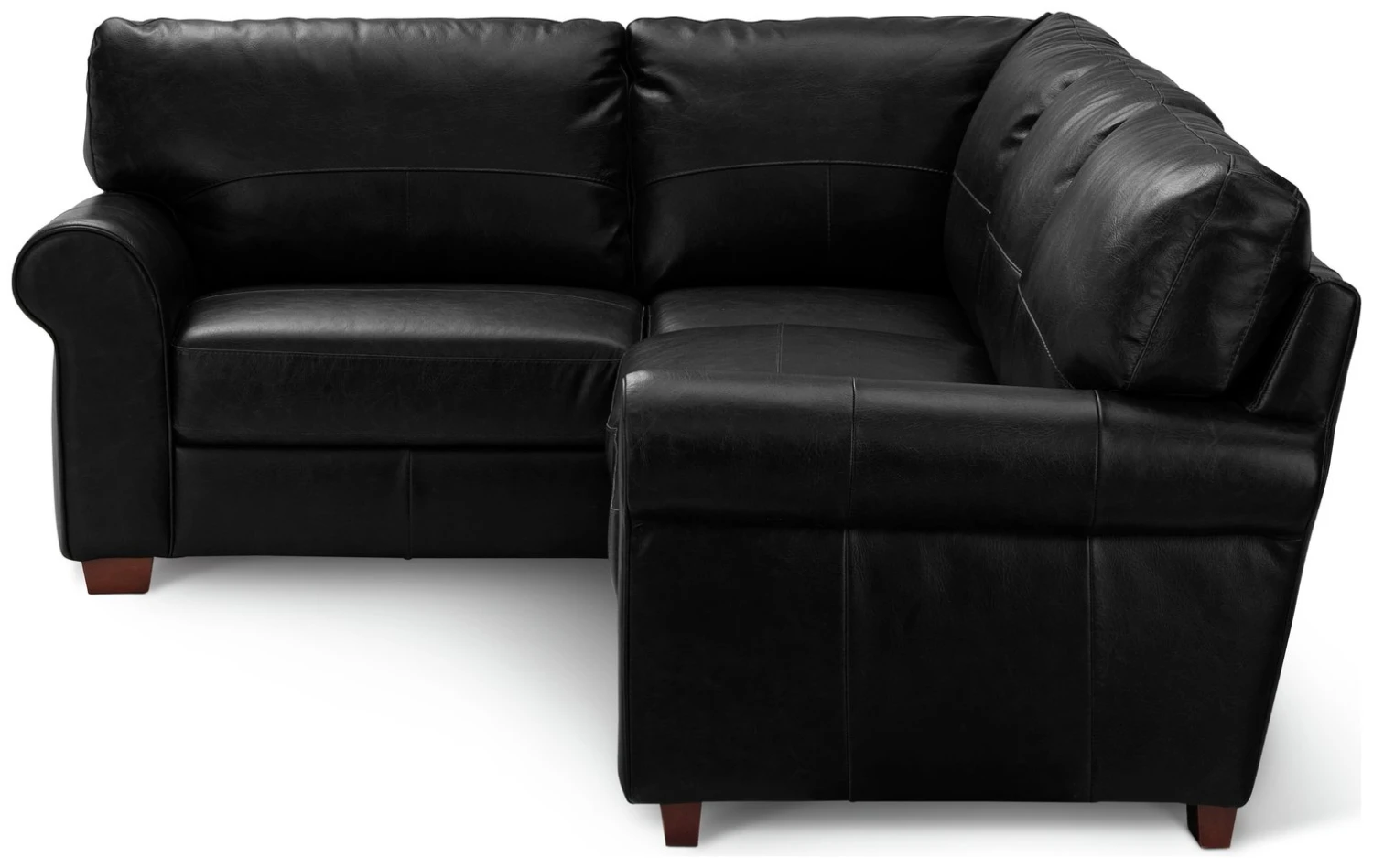 Habitat Salisbury Leather Right Hand Corner Sofa - Black 4 Habitat Salisbury Leather Right Hand Corner Sofa - Black - Image 4