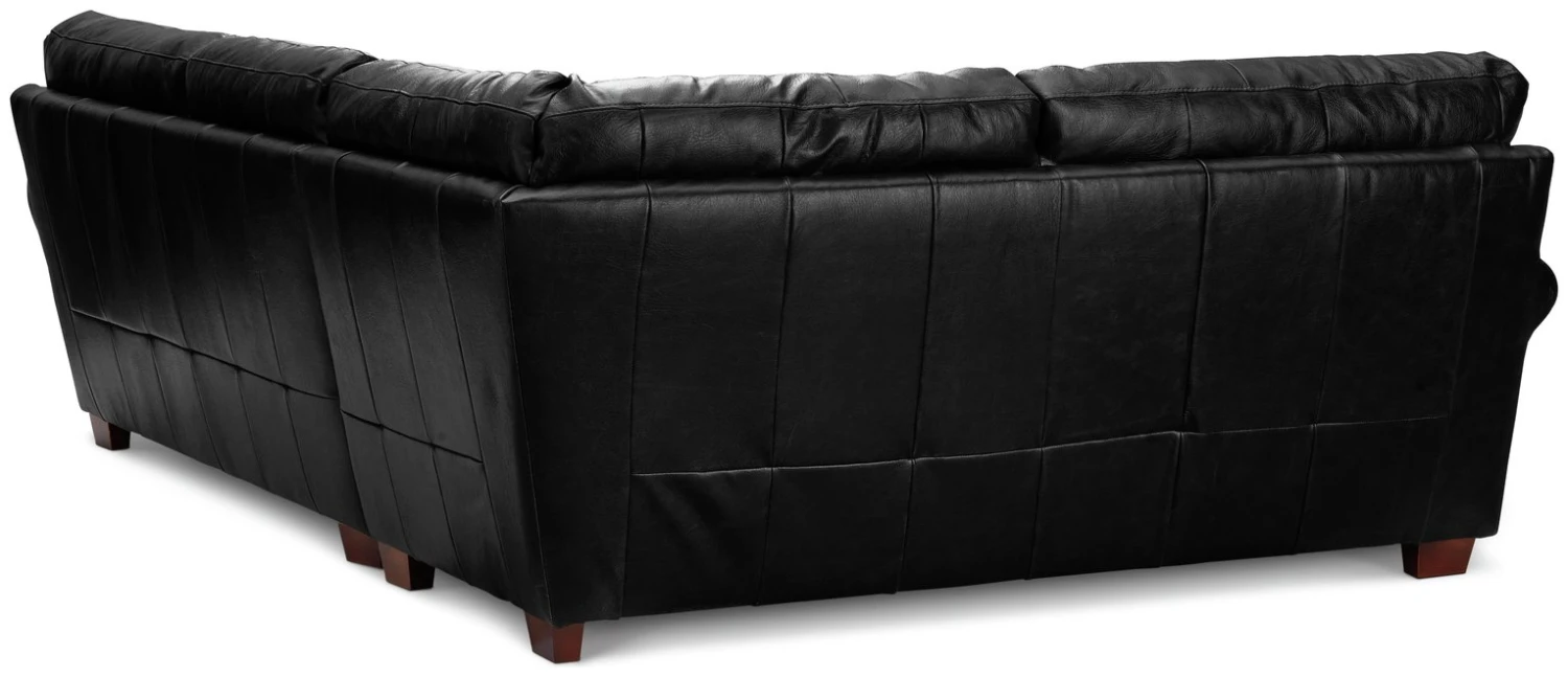 Habitat Salisbury Leather Right Hand Corner Sofa - Black 5 Habitat Salisbury Leather Right Hand Corner Sofa - Black - Image 5