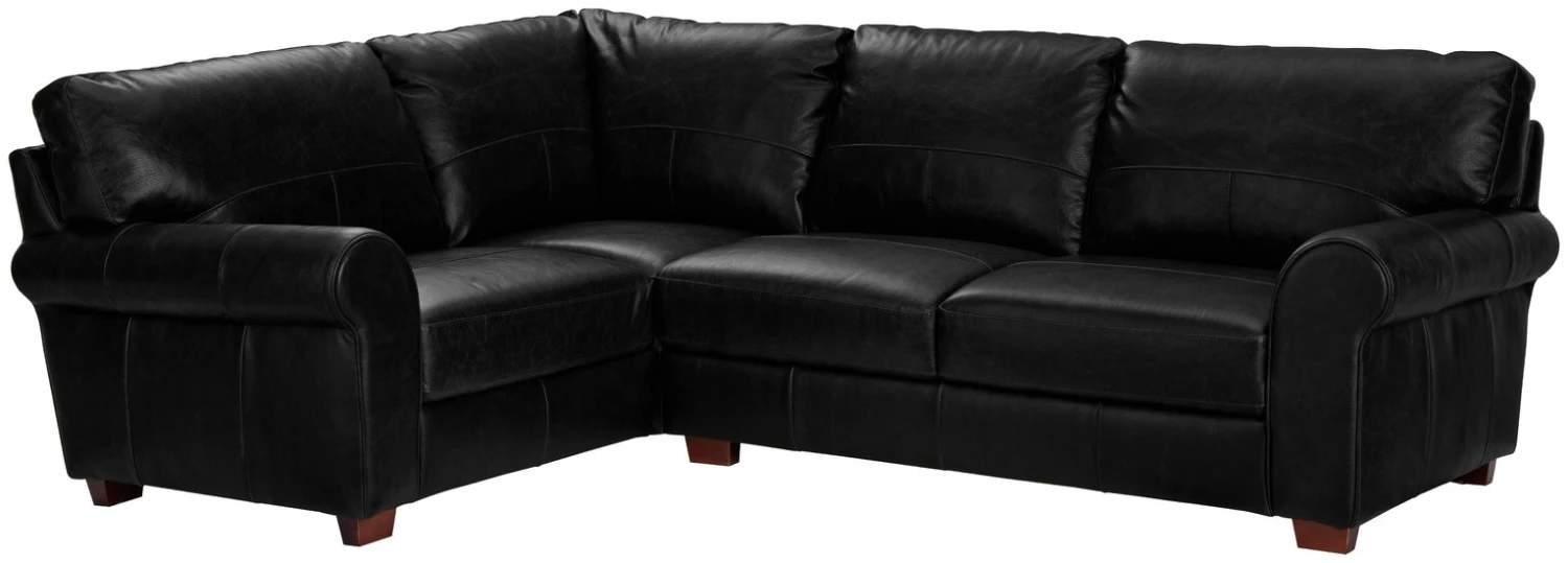 Habitat Salisbury Leather Right Hand Corner Sofa - Black 7 Habitat Salisbury Leather Right Hand Corner Sofa - Black - Image 7