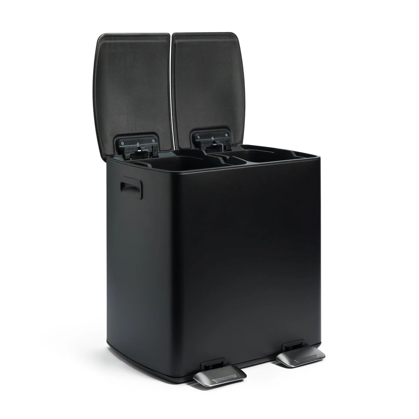 Habitat 40 Litre Twin Compartment Recycling Pedal Bin- Black 2 Habitat 40 Litre Twin Compartment Recycling Pedal Bin- Black - Image 2