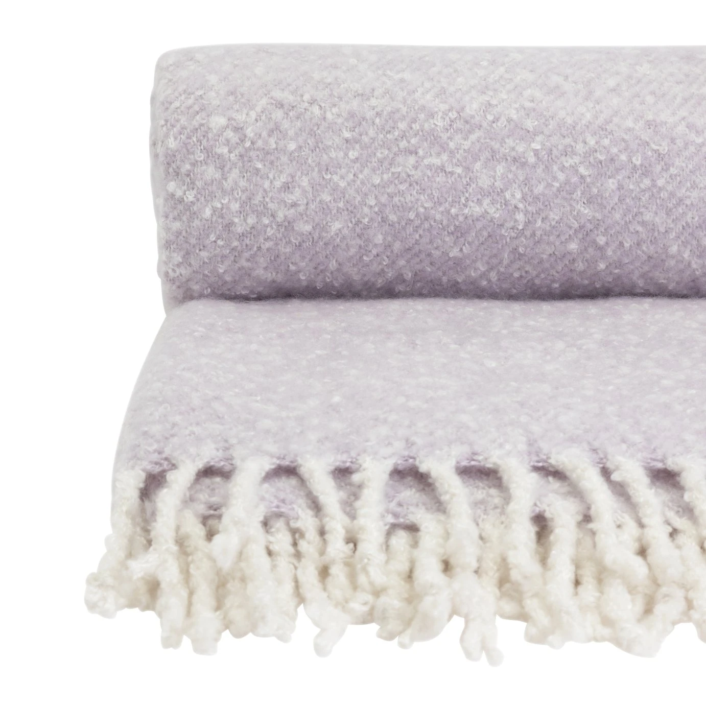Habitat Faux Textured Mohair Throw - Lilac - 150x200cm 4 Habitat Faux Textured Mohair Throw - Lilac - 150x200cm - Image 4