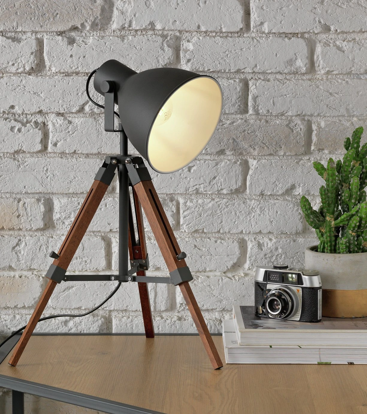 Habitat Loft Living Tripod Table Lamp - Grey 9 Habitat Loft Living Tripod Table Lamp - Grey - Image 9