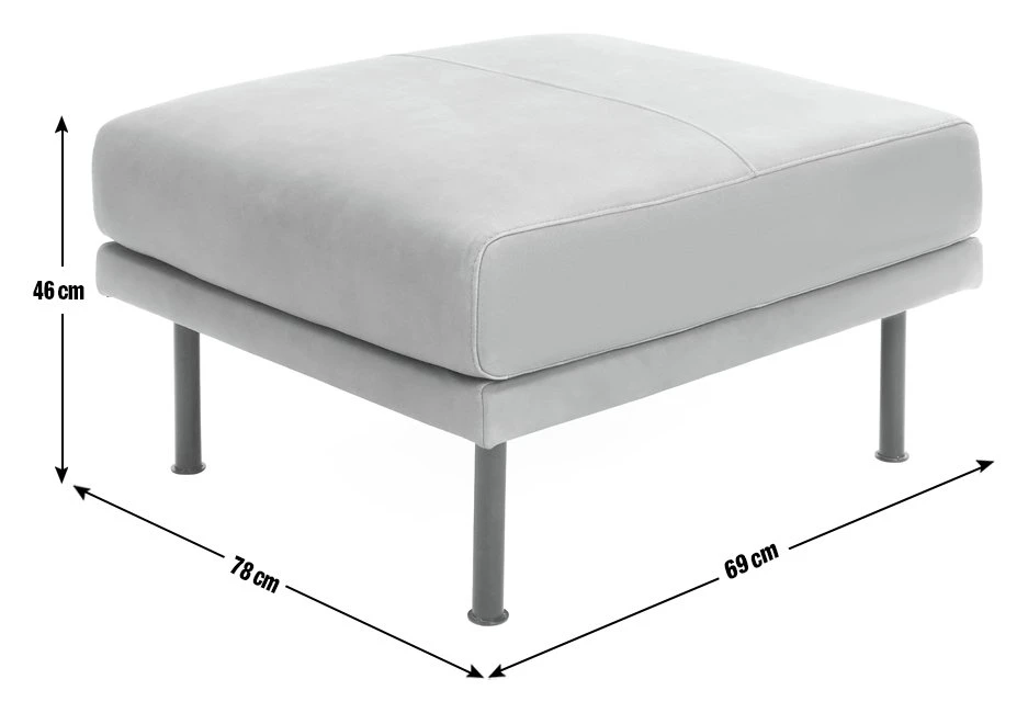 Habitat Moore Leather Ottoman Footstool - Dark Grey 4 Habitat Moore Leather Ottoman Footstool - Dark Grey - Image 4
