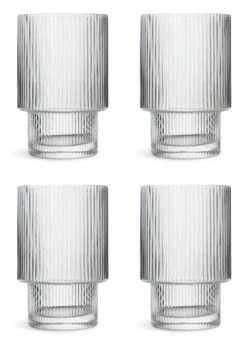 Habitat Ribbed Set Of 4 Tumbler Glasses