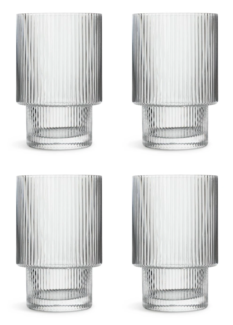 Habitat Ribbed Set Of 4 Tumbler Glasses 1 Habitat Ribbed Set Of 4 Tumbler Glasses