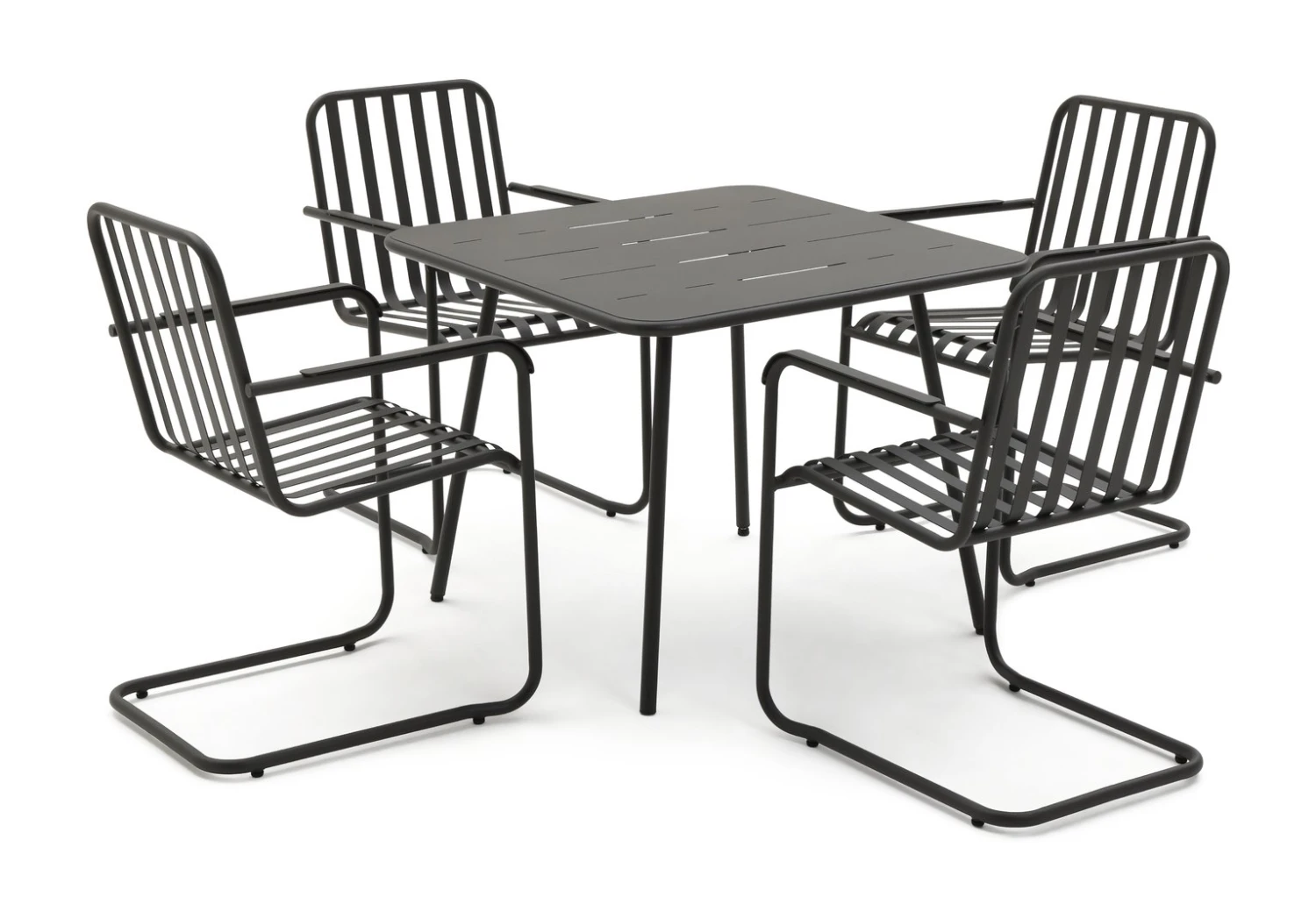 Habitat Indu 4 Seater Metal Patio Set - Black 4 Habitat Indu 4 Seater Metal Patio Set - Black - Image 4
