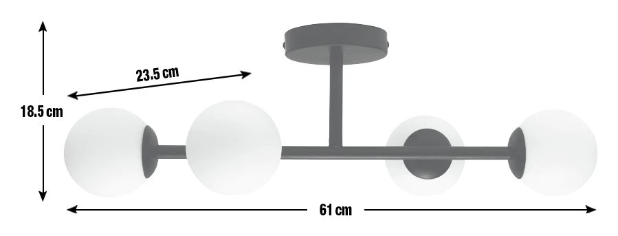 Habitat Opal Metal Bathroom Flush Ceiling Light - Black 3 Habitat Opal Metal Bathroom Flush Ceiling Light - Black - Image 3