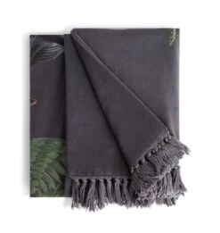 Habitat Graphic Palm Printed Throw - Black - 125X150cm