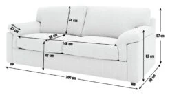 Habitat Florence Fabric 3 Seater Sofa - Cream 11 Habitat Florence Fabric 3 Seater Sofa - Cream -Habitat Store 2077835 R E001