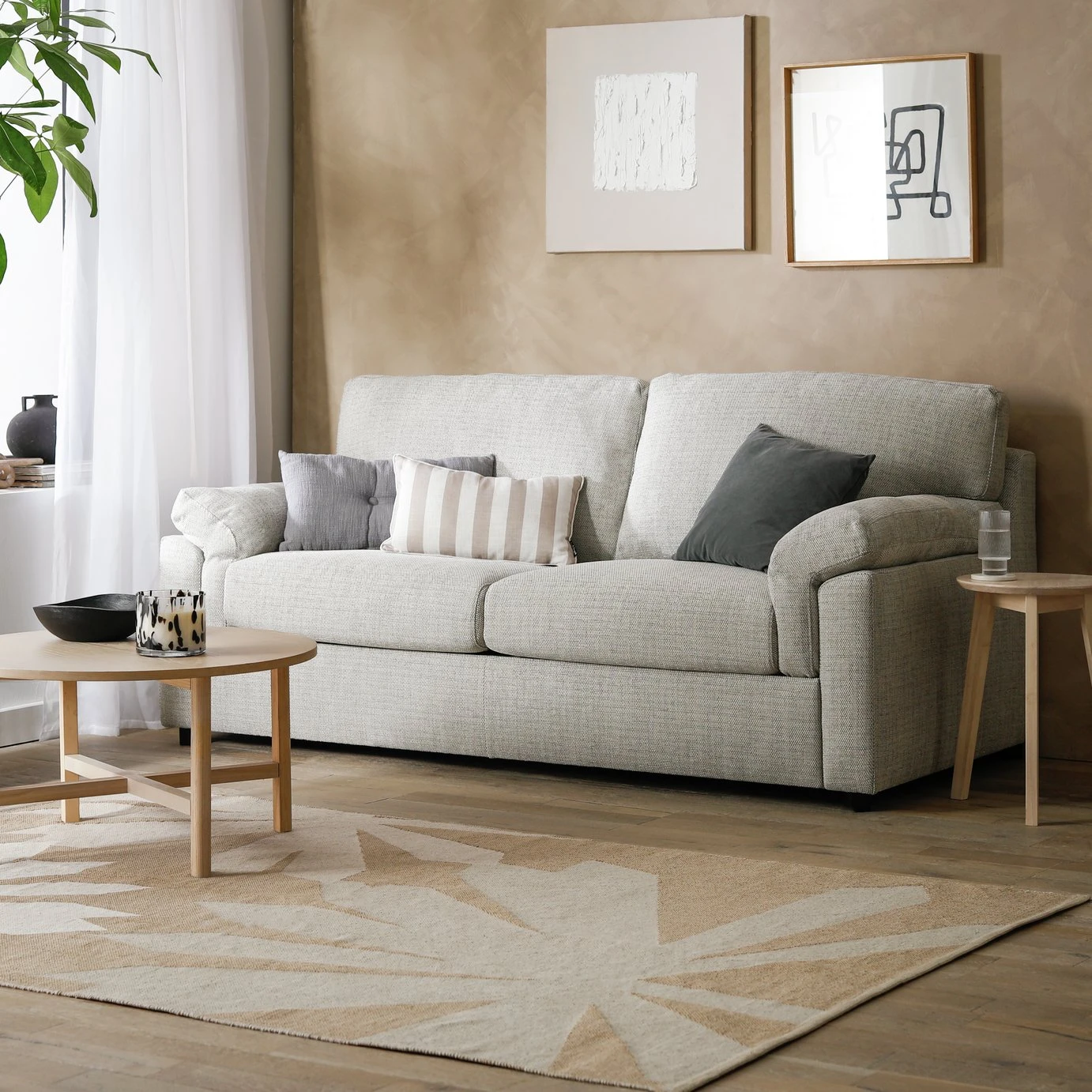 Habitat Florence Fabric 3 Seater Sofa - Cream 2 Habitat Florence Fabric 3 Seater Sofa - Cream - Image 2