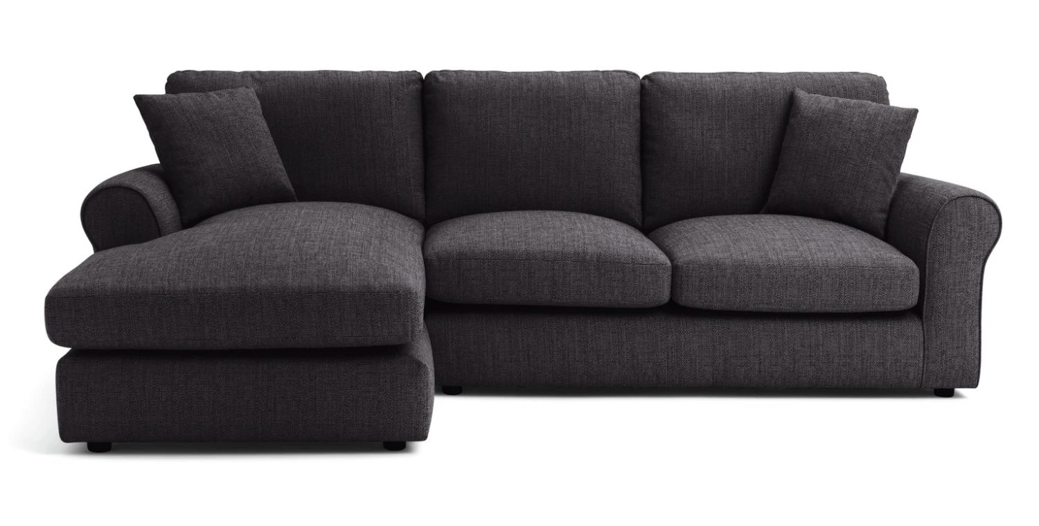 Habitat Lisbon Fabric Left Hand Corner Chaise Sofa- Charcoal 5 Habitat Lisbon Fabric Left Hand Corner Chaise Sofa- Charcoal - Image 5
