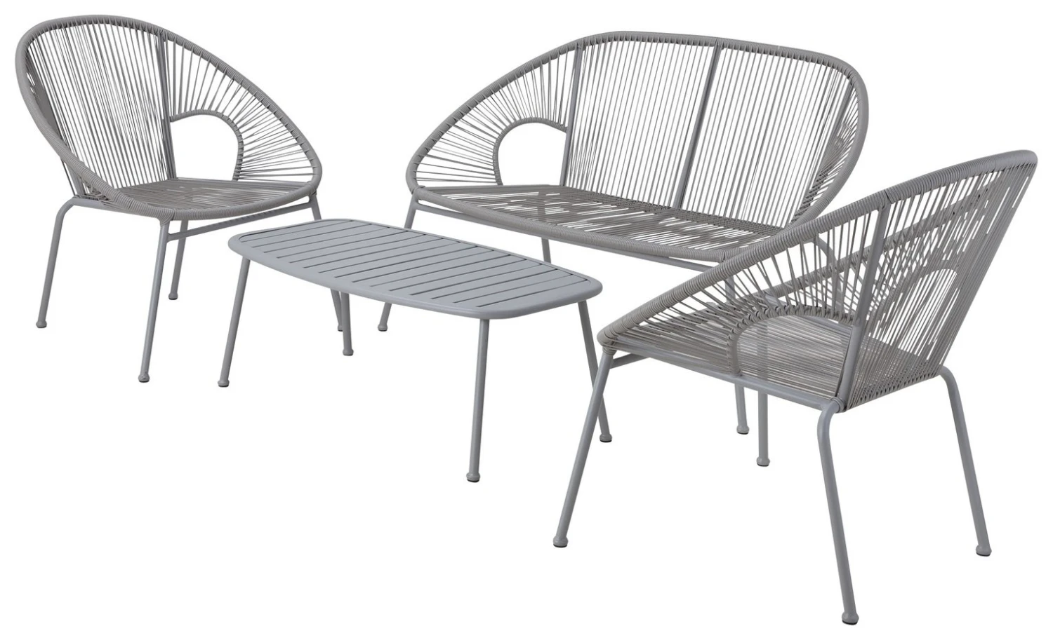 Habitat Nordic 4 Seater Rattan Garden Bistro Set - Grey 1 Habitat Nordic 4 Seater Rattan Garden Bistro Set - Grey