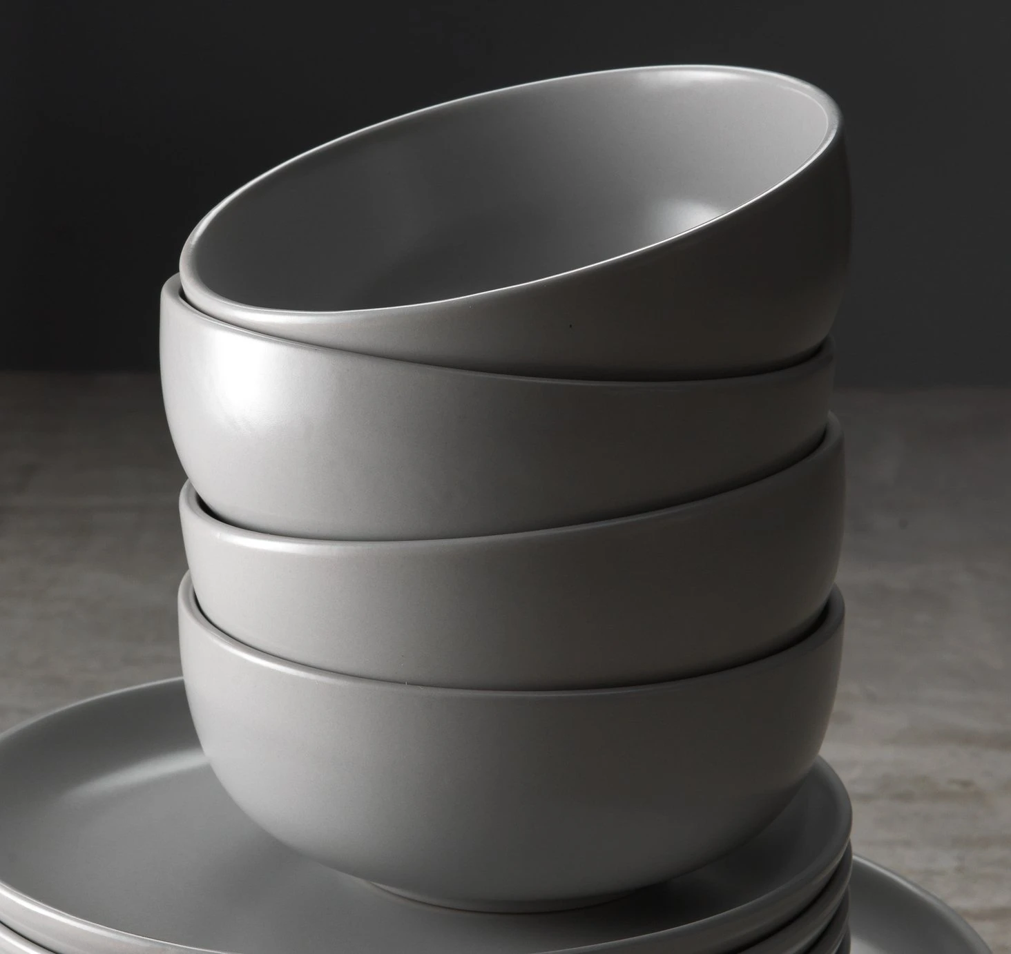 Habitat 12 Piece Stoneware Dinner Set - Matt Grey 3 Habitat 12 Piece Stoneware Dinner Set - Matt Grey - Image 3