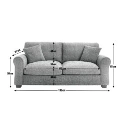 Habitat Lisbon Fabric 3 Seater Sofa - Grey -Habitat Store 2255963 R E001