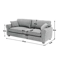 Habitat Lisbon Fabric 4 Seater Sofa - Grey 11 Habitat Lisbon Fabric 4 Seater Sofa - Grey -Habitat Store 2255987 R E001