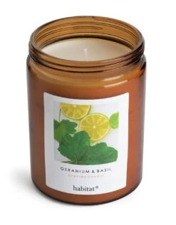Habitat Scented Jar Candle - Geranium & Basil -Habitat Store 2257318 R Z002A