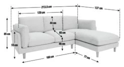 Habitat Salome Fabric Right Hand Corner Chaise Sofa - Grey 12 Habitat Salome Fabric Right Hand Corner Chaise Sofa - Grey -Habitat Store 2654344 R E001