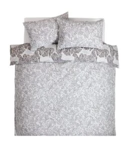 Habitat Brushed Cotton Deer Print Grey Bedding Set - Single -Habitat Store 2729107 R Z003A