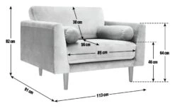 Habitat Jacob Fabric Cuddle Chair - Black -Habitat Store 2910095 R E001