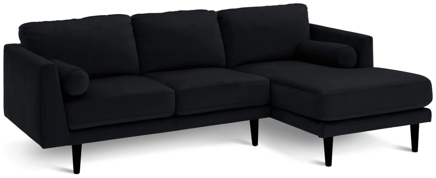 Habitat Jacob Velvet Right Hand Corner Sofa - Black 1 Habitat Jacob Velvet Right Hand Corner Sofa - Black