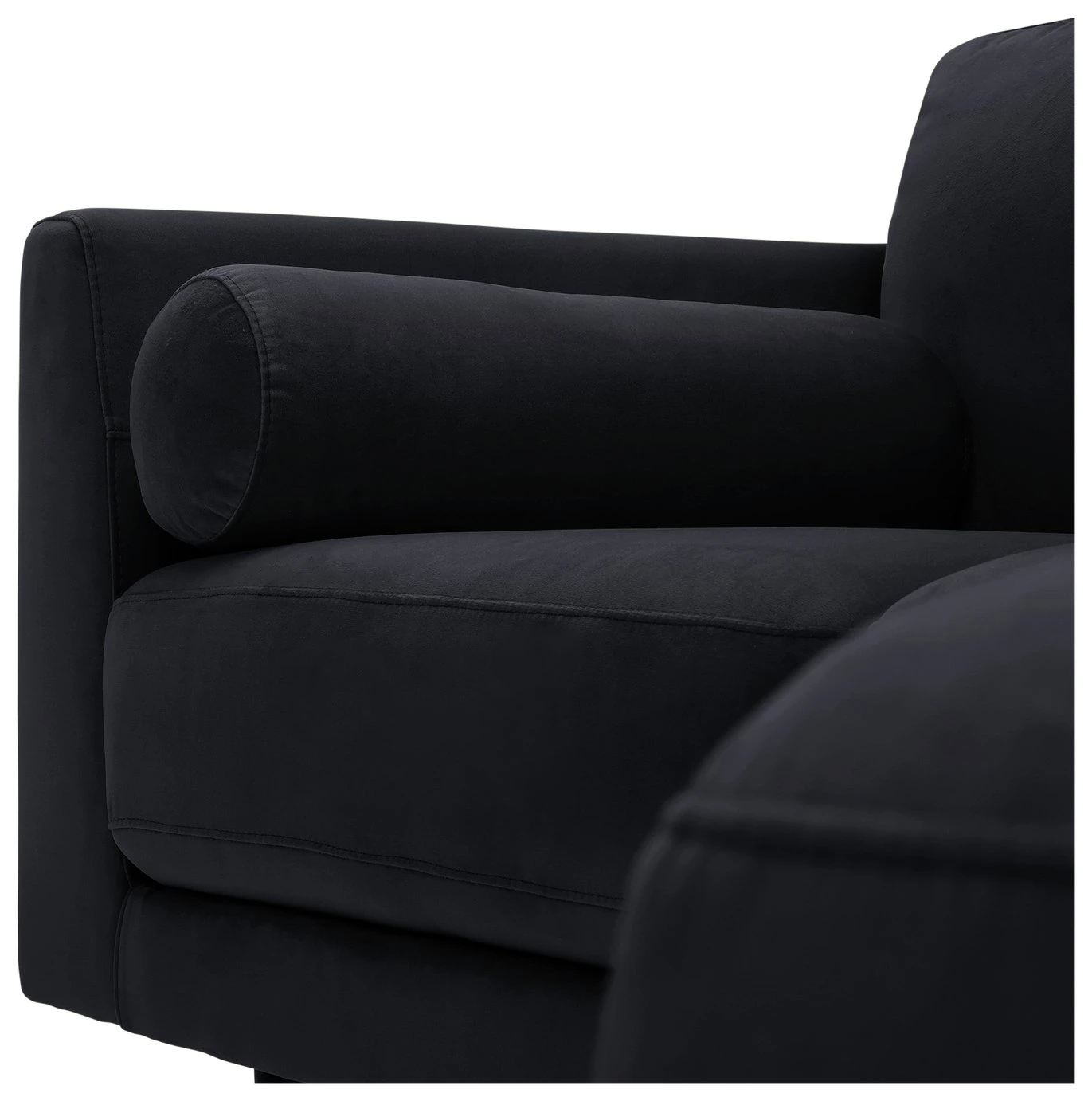 Habitat Jacob Velvet Right Hand Corner Sofa - Black 7 Habitat Jacob Velvet Right Hand Corner Sofa - Black - Image 7