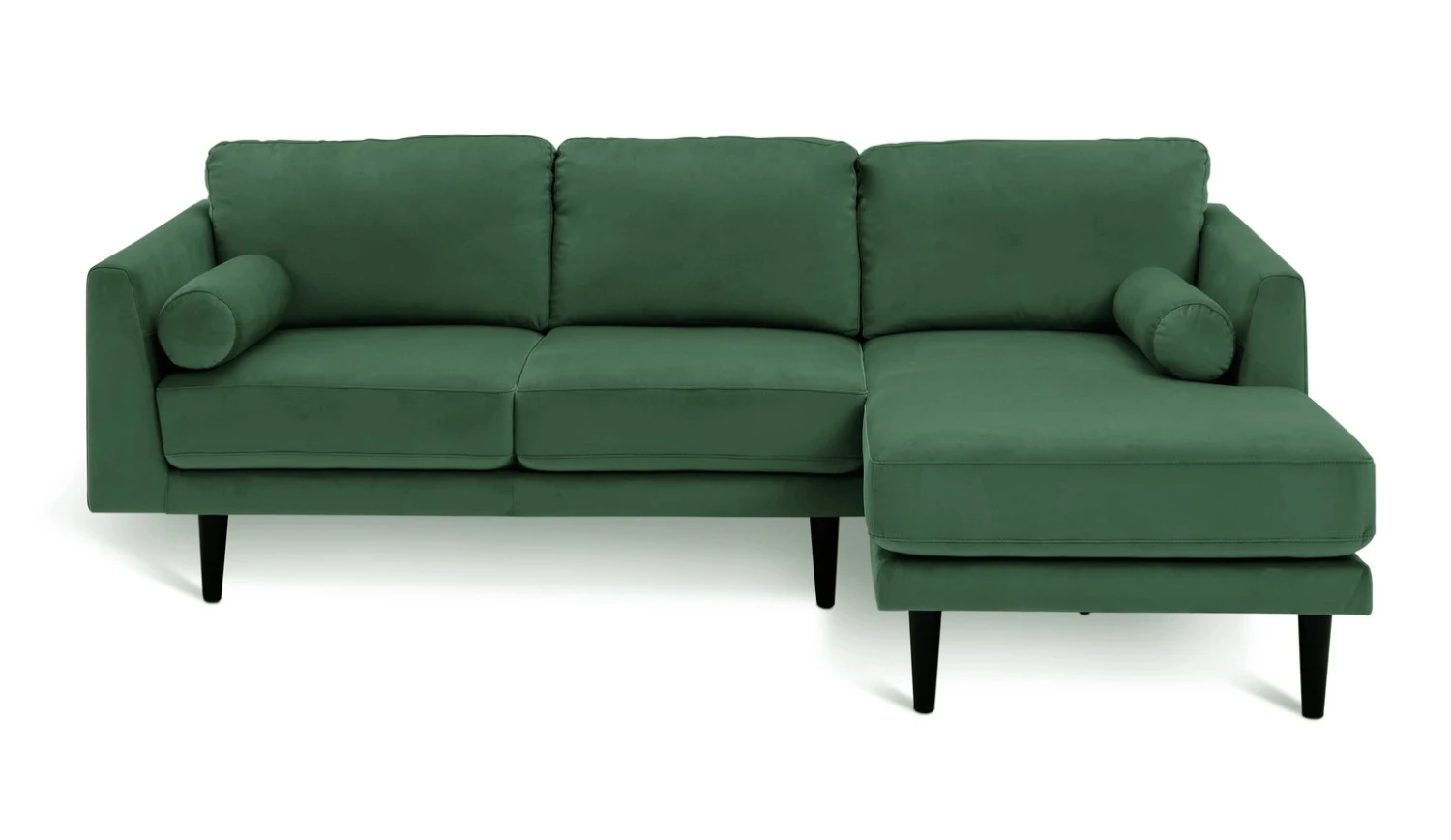 Habitat Jacob Velvet Right Hand Corner Sofa - Emerald Green 3 Habitat Jacob Velvet Right Hand Corner Sofa - Emerald Green - Image 3