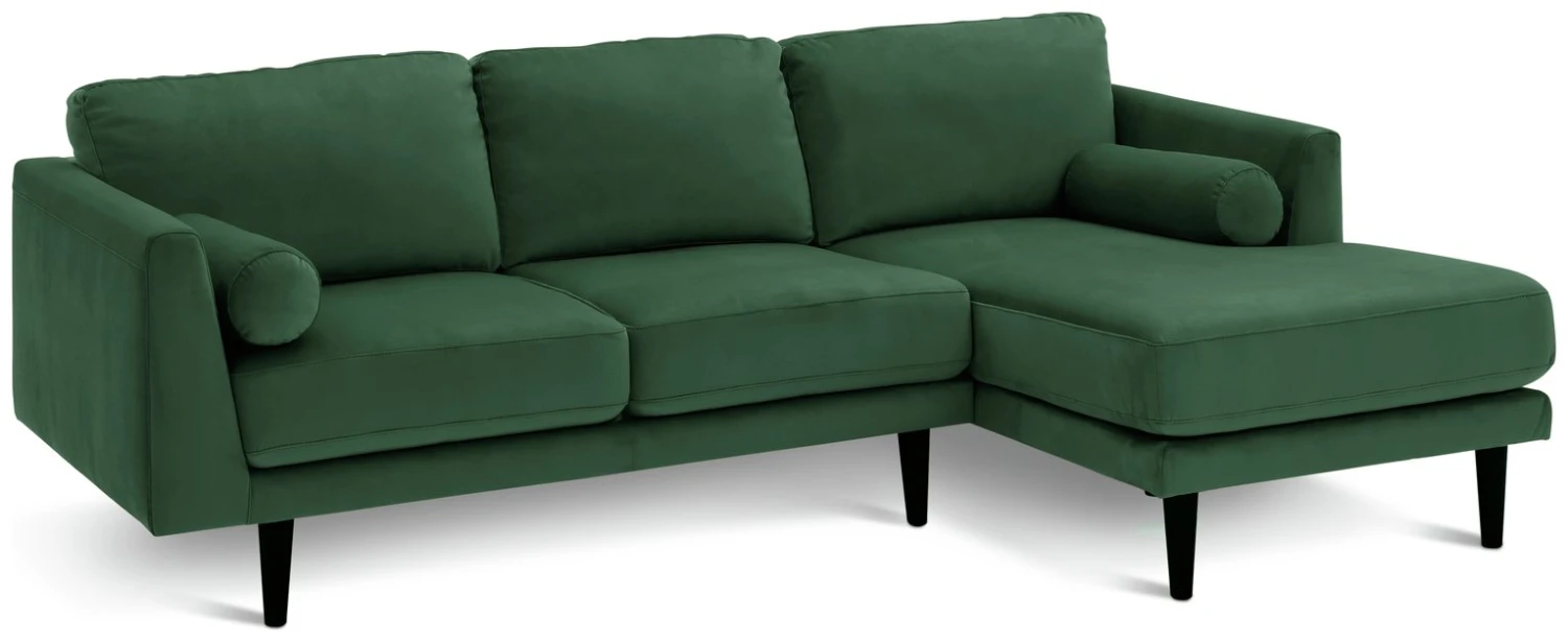 Habitat Jacob Velvet Right Hand Corner Sofa - Emerald Green 4 Habitat Jacob Velvet Right Hand Corner Sofa - Emerald Green - Image 4