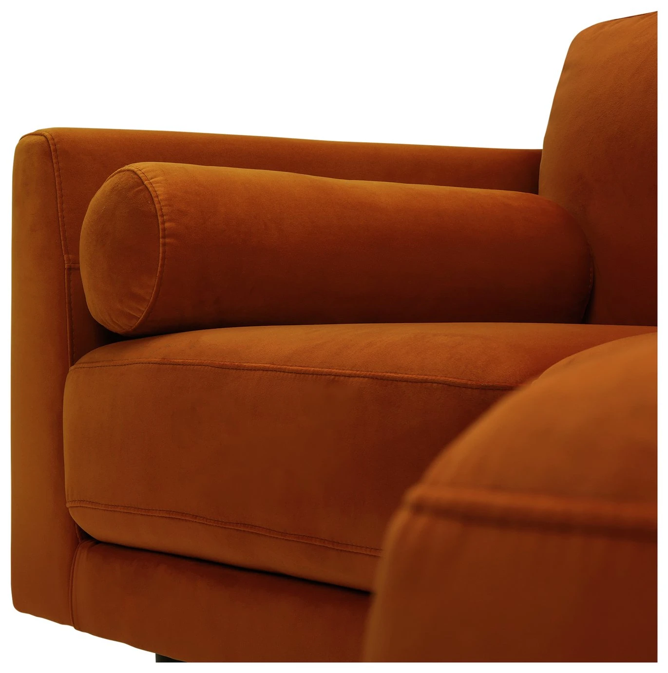 Habitat Jacob Velvet Right Hand Corner Sofa - Orange 6 Habitat Jacob Velvet Right Hand Corner Sofa - Orange - Image 6