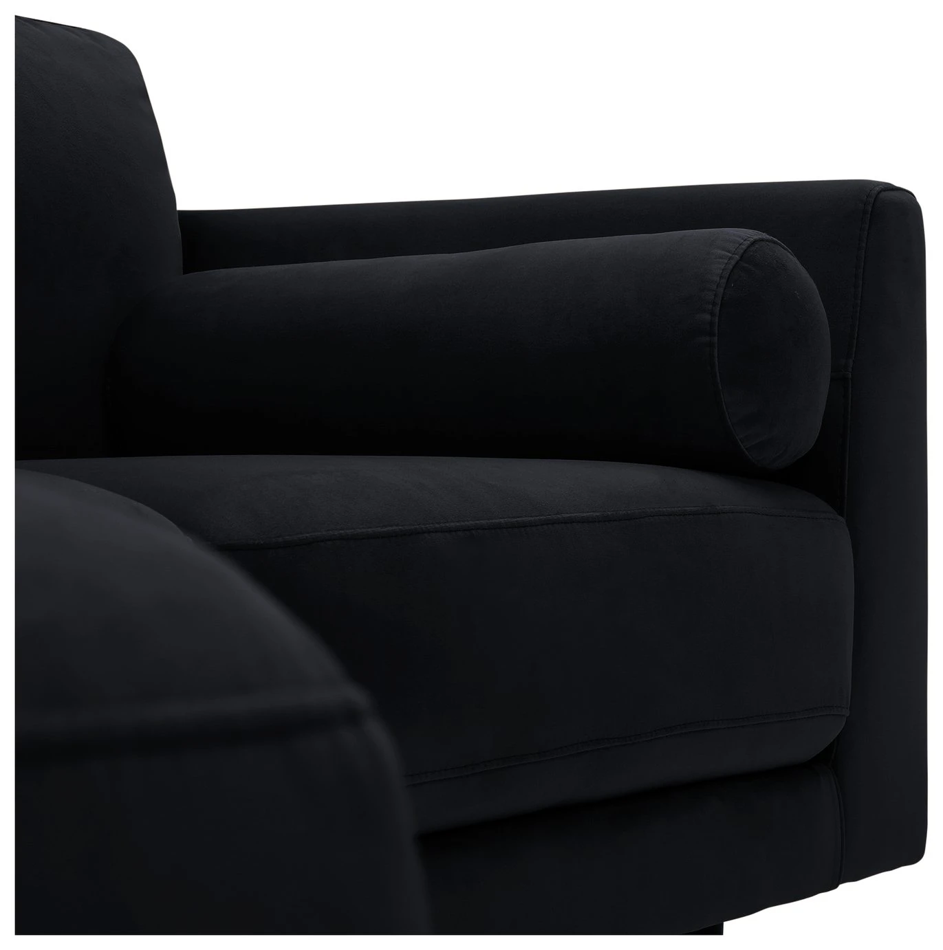 Habitat Jacob Velvet Left Hand Corner Sofa - Black 7 Habitat Jacob Velvet Left Hand Corner Sofa - Black - Image 7