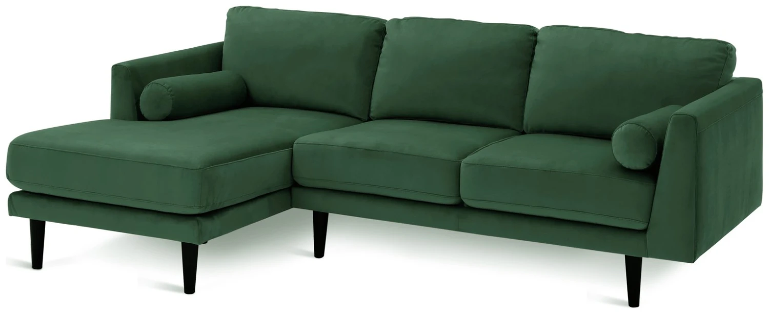 Habitat Jacob Velvet Left Hand Corner Sofa - Emerald Green 4 Habitat Jacob Velvet Left Hand Corner Sofa - Emerald Green - Image 4